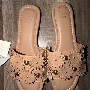 a new day Pink Nude Floral Slide Sandals